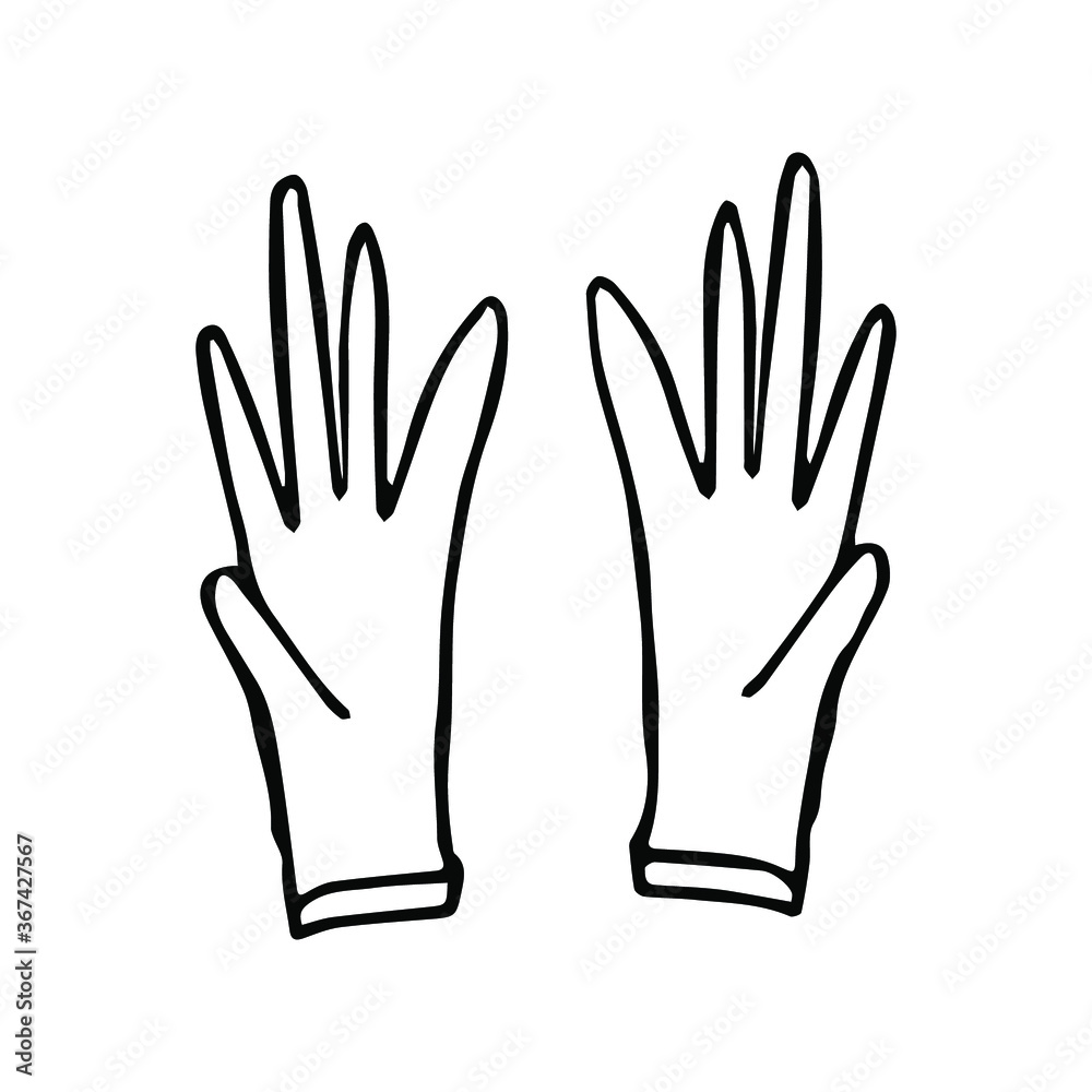Sketch of gloves. Vector outlines elements for design. Sketch of gloves. Vector outlines elements for design.