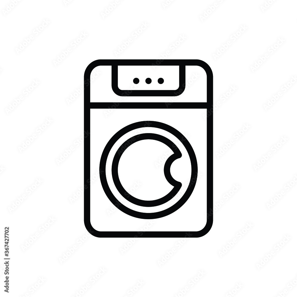 Laundry Machine, Laundromat Icon. Hotel Service Icon Set. Editable Stroke and Pixel Perfect.