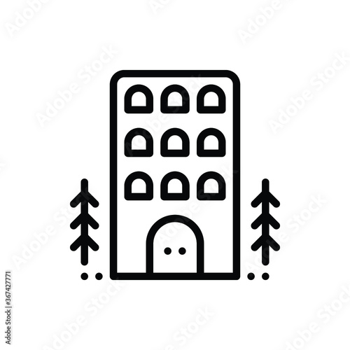 Hotel, Inn, Apartment, Housing, Cottage Icon Logo Vector Isolated. Hotel Service Icon Set. Editable Stroke and Pixel Perfect.