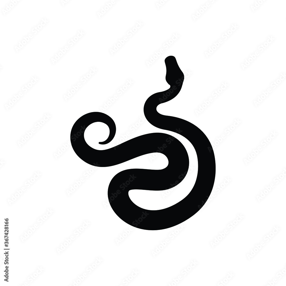Snake silhouette vector on white background Snake silhouette vector on white background