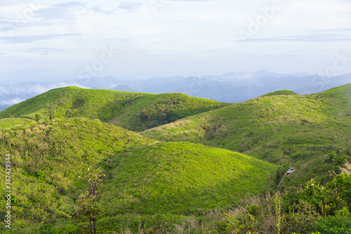 Green glass field on top of mountain. © Petch A Ratana