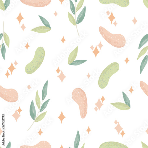 Hydrogel patches under the eyes. Сollagen mask. Organic facial skin care. Vector seamless pattern in cartoons flat design.
