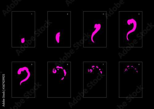 Smoke effect. poison smoke animation sprite sheet. classic poison smoke effect animation for game or cartoon or animation. vector style poison animation effect 1624.