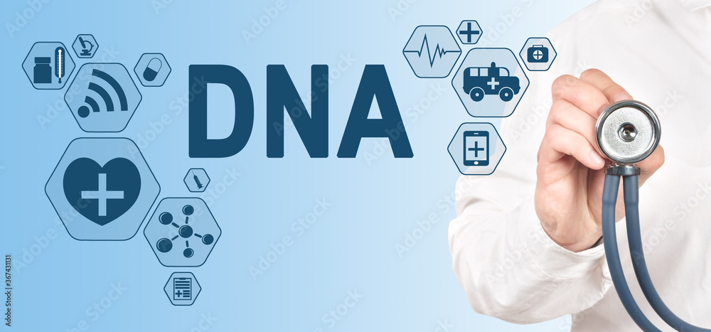 DNA deoxyribonucleic acid. Medical Healthcare Science concept. DNA deoxyribonucleic acid. Medical Healthcare Science concept.