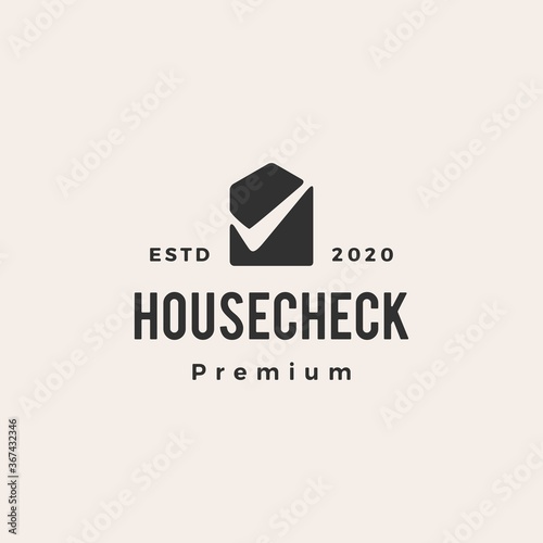 check house hipster vintage logo vector icon illustration