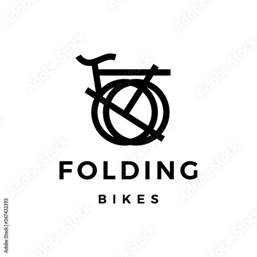 folding bike logo vector icon illustration