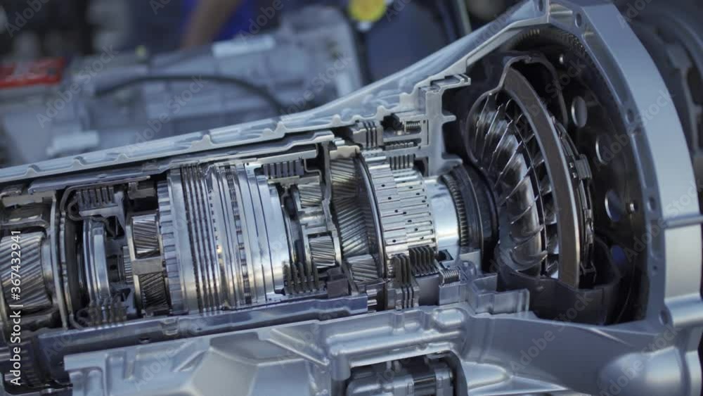 Transmission with toothed wheels or differential on US car Show. Transmission with toothed wheels or differential on US car Show.