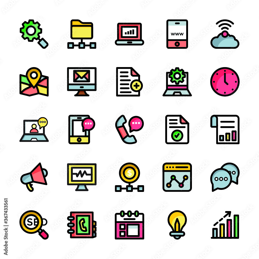Digital Marketing Flat Vector Icons Pack Digital Marketing Flat Vector Icons Pack