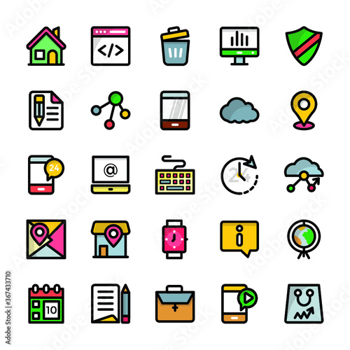 Vector Icons Pack Of Digital Marketing In Flat Design