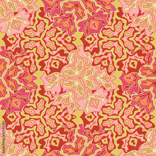 Abstract tileable floral seamless pattern design.