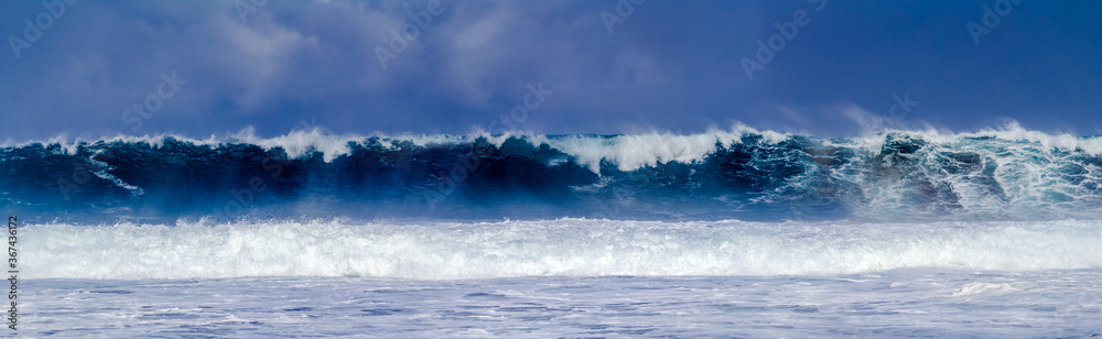 longue vague de houle australe, île de la Réunion 