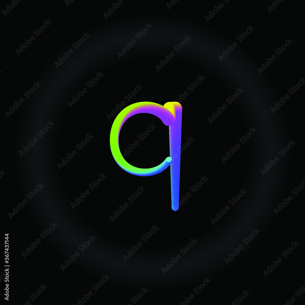 Typo q 3D Neon fonts modern alphabet letters and numbers vector illustration Vector Typo q 3D Neon fonts modern alphabet letters and numbers vector illustration Vector