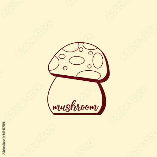 modern mushroom logos as a symbol of agriculture or restaurant