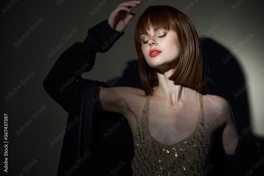 sexy woman quality fabric dark isolated background sexy woman quality fabric dark isolated background