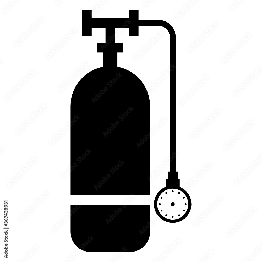 An oxygen storage vessel, oxygen cylinder icon
An oxygen storage vessel, oxygen cylinder icon