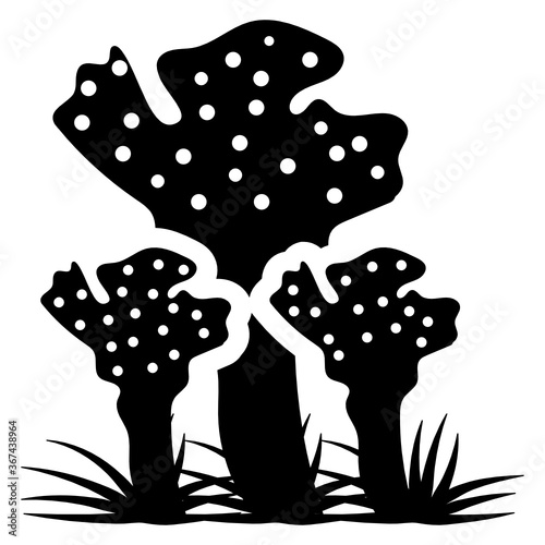 
Underwater life, solid design of marine plants icon
