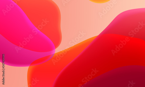 Abstract geometric fluid red orange color gradient background. Trendy design graphics used for wallpaper screen tablet and phone.