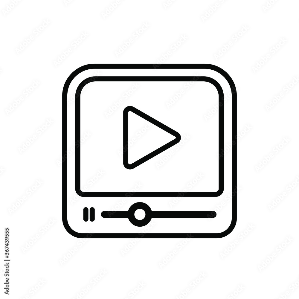 Video player line icon vector simple design Video player line icon vector simple design