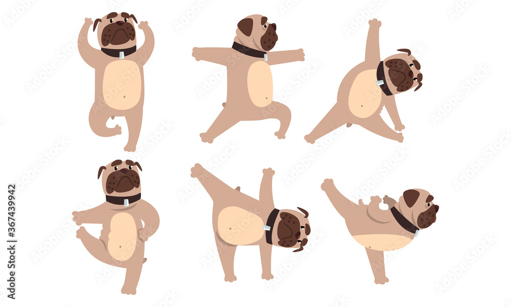 Funny Yoga Illustration Cute Cartoon Style Stock Vector (Royalty