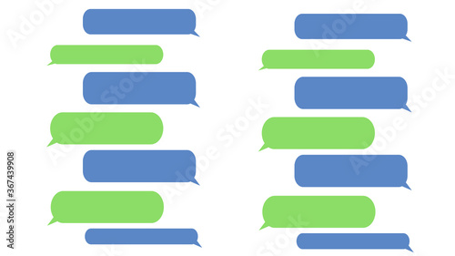 Blank empty bubbles design elements. Chat on line symbol template
