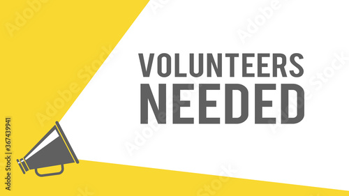 megaphone with volunteers needed speech bubble illustration 