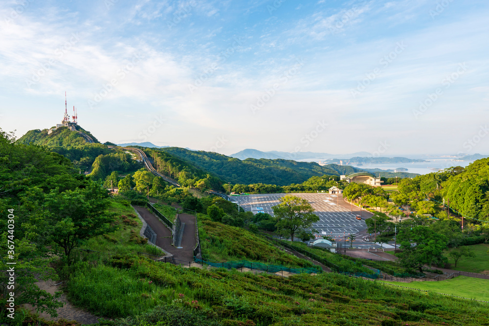 長崎県長崎市　早朝の稲佐山公園から望む風景