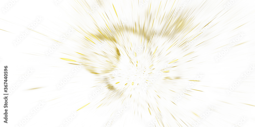 Naklejka Abstract blurred golden rays. Holiday background with fantastic light effect. Digital fractal art. 3d rendering.