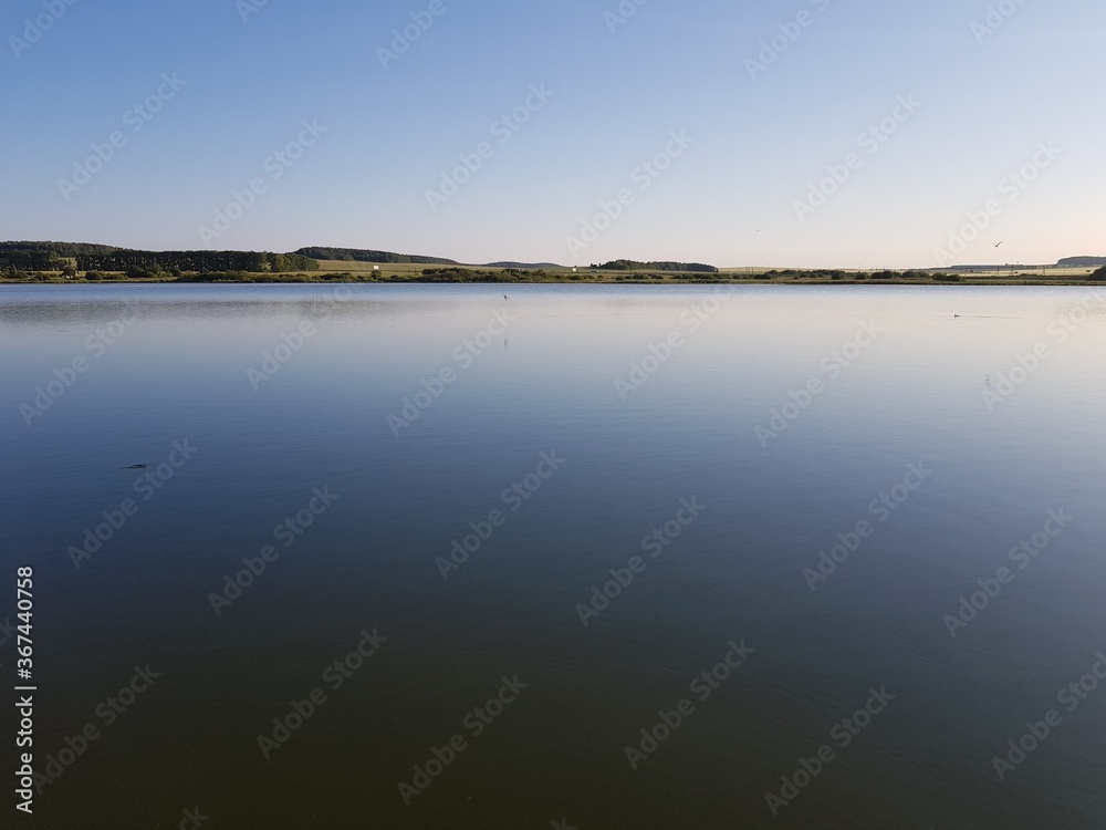 Calm water surface in the lake