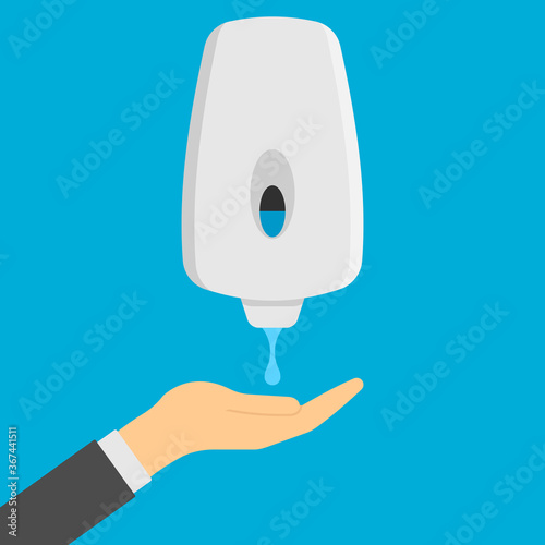 dispensers with soap isolated on white background. Vector illustration.
