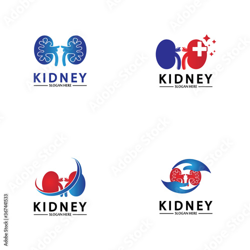 Health and Care Kidney Logo Design Concept. Urology Logo Vector Template