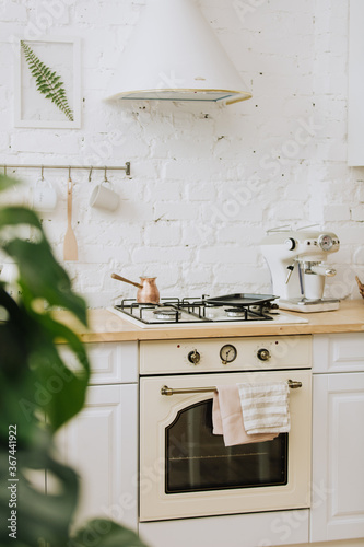 Kitchen interior with vintage kitchenware