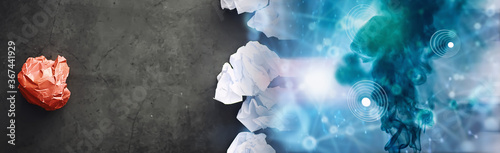 Colored pieces of paper. The concept of creativity and the formation of ideas. Creative thinking. Flying paper.