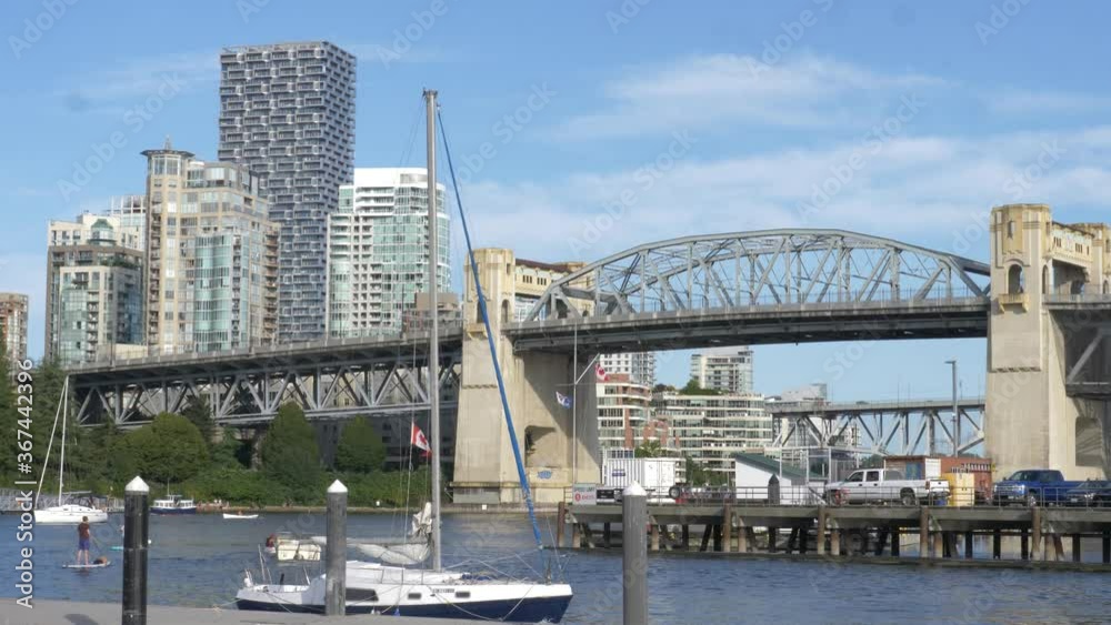 beautiful summer day of vancouver house and burrard bridge beautiful summer day of vancouver house and burrard bridge