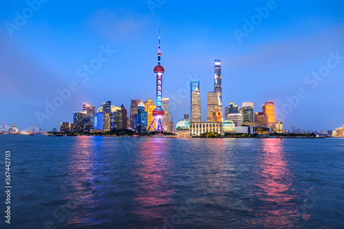 Beautiful Shanghai skyline and buildings at night China.