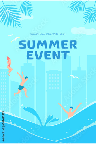 Summer event against the backdrop of a cool sea
