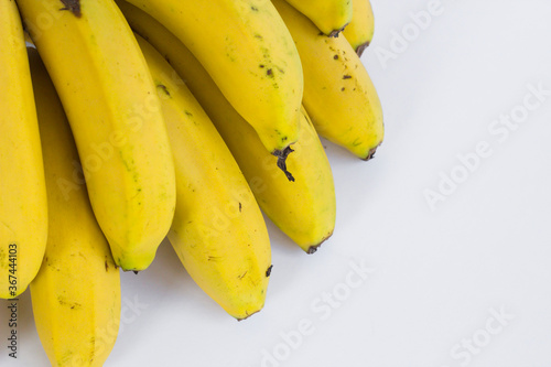 Turkish,domestic banana on white background with copy space.