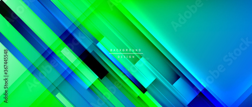 Dynamic lines on fluid color gradient. Trendy geometric abstract background for your text, logo or graphics