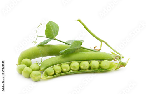 Green ripe peas.