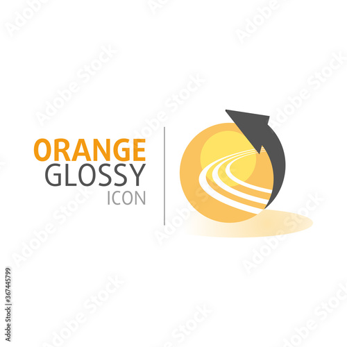 Orange Glossy Icon Vector