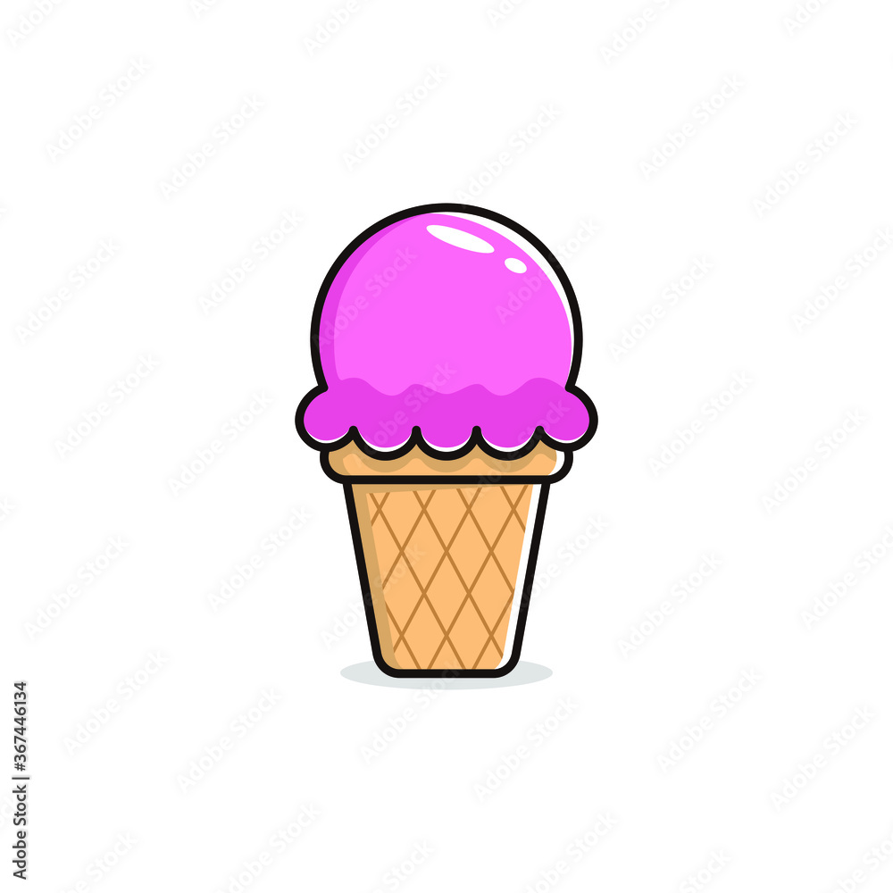 Vecteur Stock ice cream cone carton illustration vector | Adobe Stock