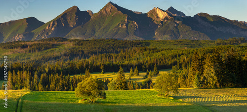 Fototapeta Naklejka Na Ścianę i Meble -  Panoramas of the Tatra Mountains in Poland in a beautiful summer entourage