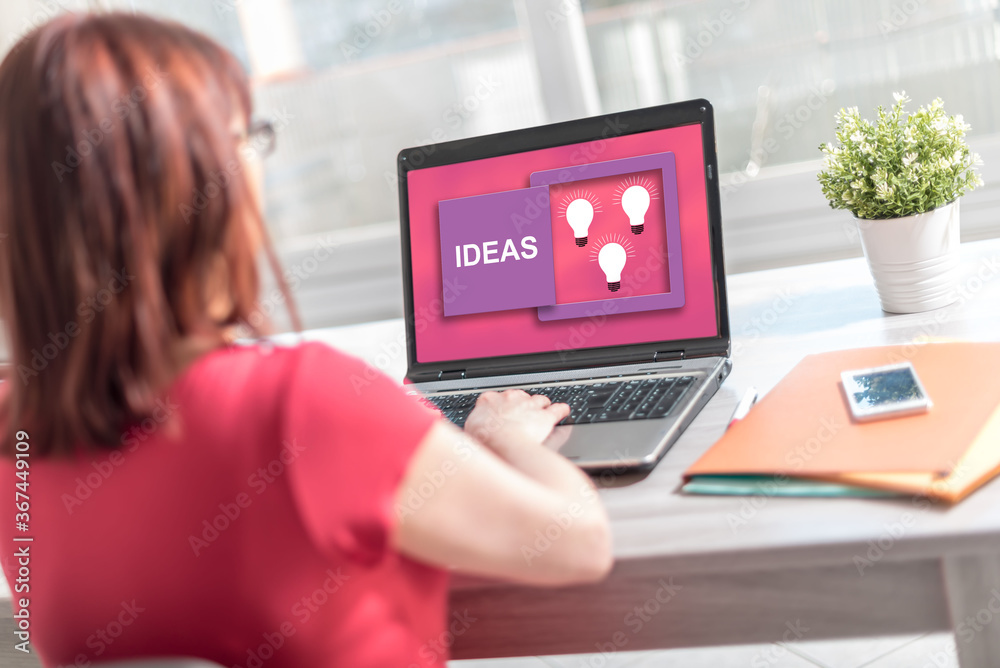 Ideas concept on a laptop screen Ideas concept on a laptop screen