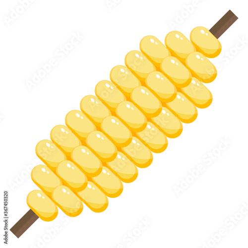 
Grilled corn icon design in modern flat design 
