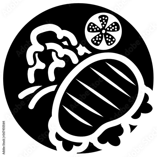 
Filled icon design of medium rare beef steak
