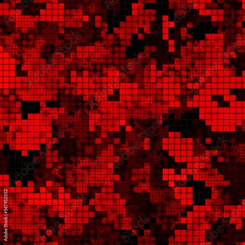 Military camouflage seamless pattern. Urban digital pixel style.