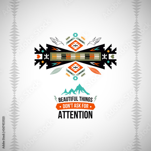 Vector colorful decorative element on native ethnic style