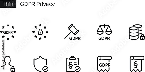 GDPR Data Privacy icons - General Data Protection Regulation
