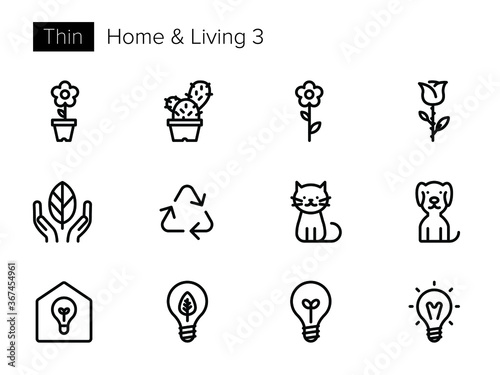House, Home & Living Line Vector icons set