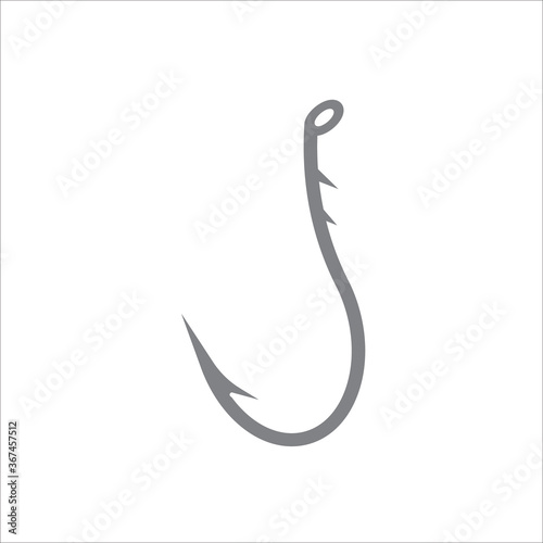  Fishing Hook outline icon vector