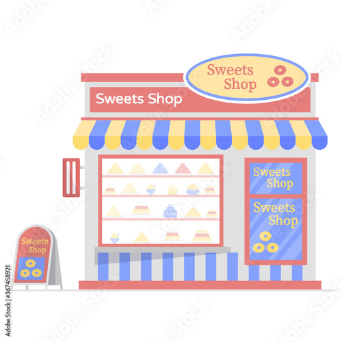 
Design of sweets shop in editable flat vector 
